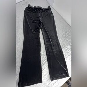Good American Black Velvet Flare Pants